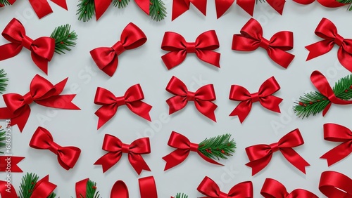 Christmas present backgrounds, ornament bells, ribbons