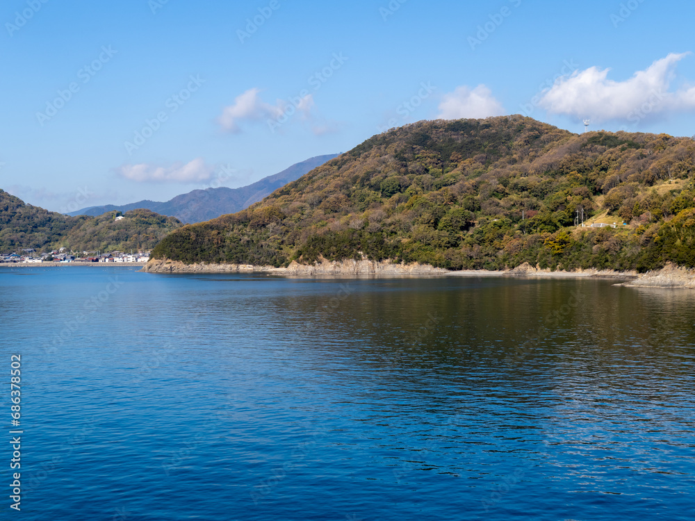 小豆島と瀬戸内海の風景。
