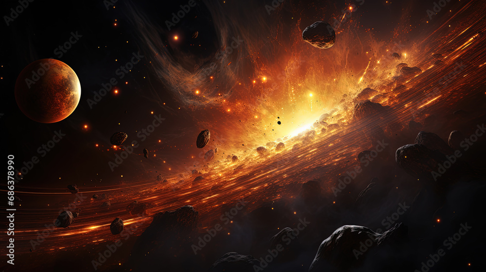 Cosmic Eruption. Planetary wallpaper