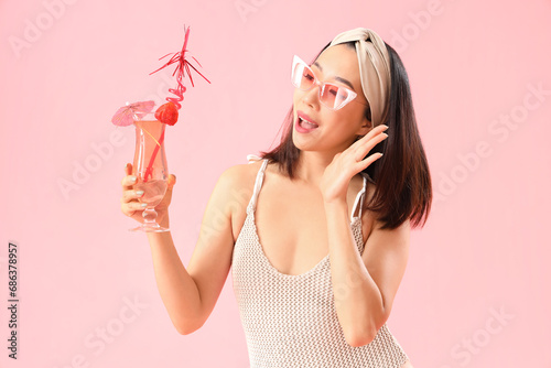 Beautiful Asian woman in sw...