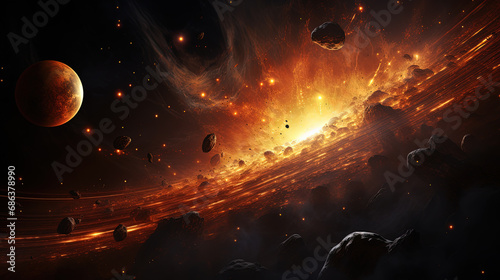 Cosmic Eruption. Planetary wallpaper
