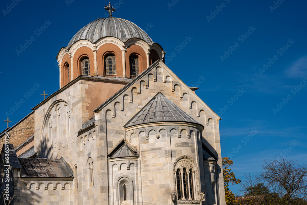 Close-up monastery Studenica in Serbia