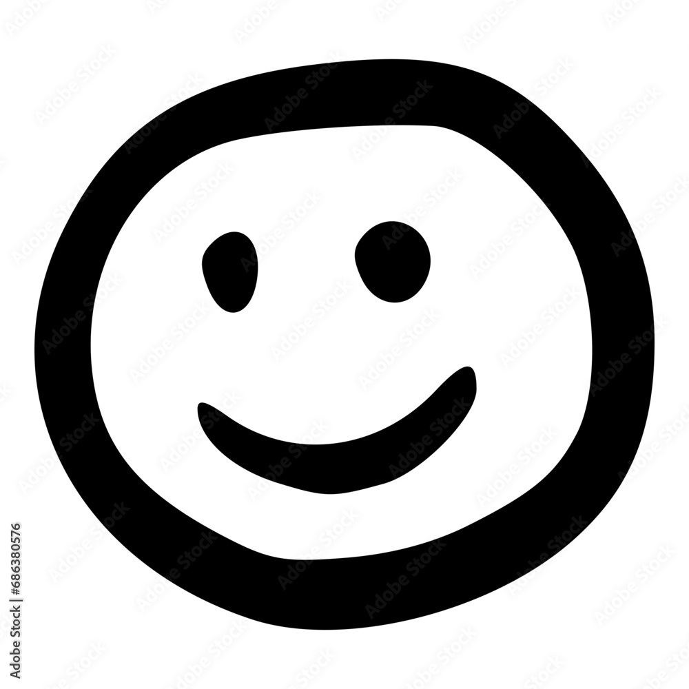 doodle hand drawn smile face emotion outline icon doodle hand drawn smile face emotion outline icon