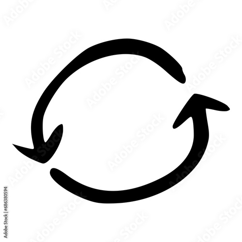 hand drawn reload or refresh line icon photo
