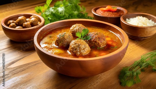 Turkish Gastronomy - Anali Kizli Corbasi - Soup with Meatballs