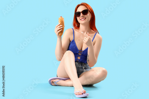 Beautiful young woman in be...