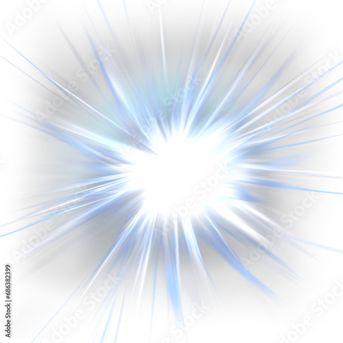 blue star burst flare explosion light effect