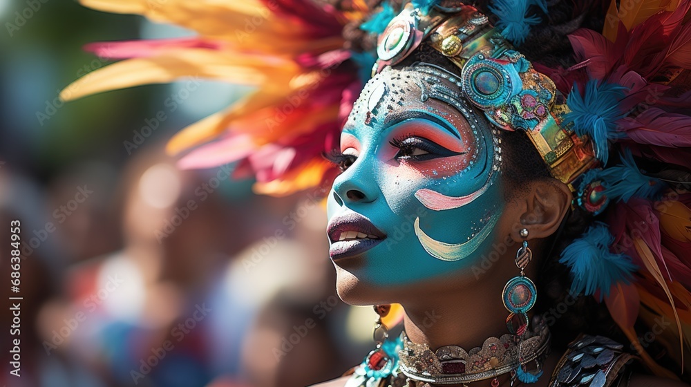 Carnival in Barranquilla, Colombia: A dazzling spectacle of vibrant costumes, rhythmic music, and lively dances, celebrating the city's rich cultural heritage and festive spirit.