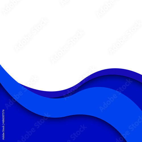 blue wavy papercut geometric sahpes