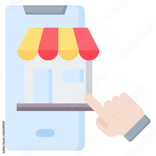 Clicks And Mortar Flat Icon