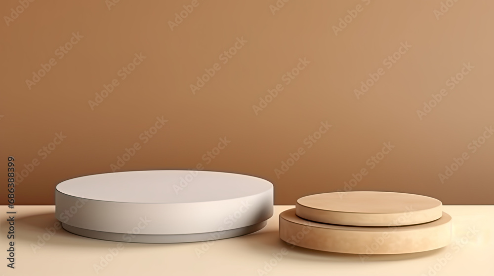 Round podium for product presentation. abstract blank pedestal, platform for product display. Round podium for product presentation. abstract blank pedestal, platform for product display.