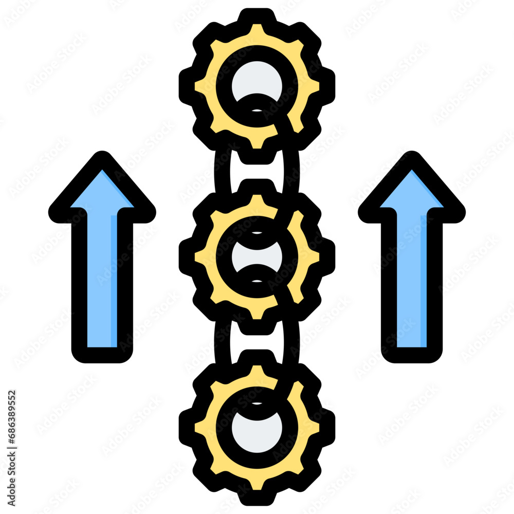 Vertical Integration Outline Color Icon Vertical Integration Outline Color Icon