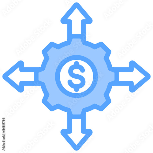 Business Expansion Blue Icon