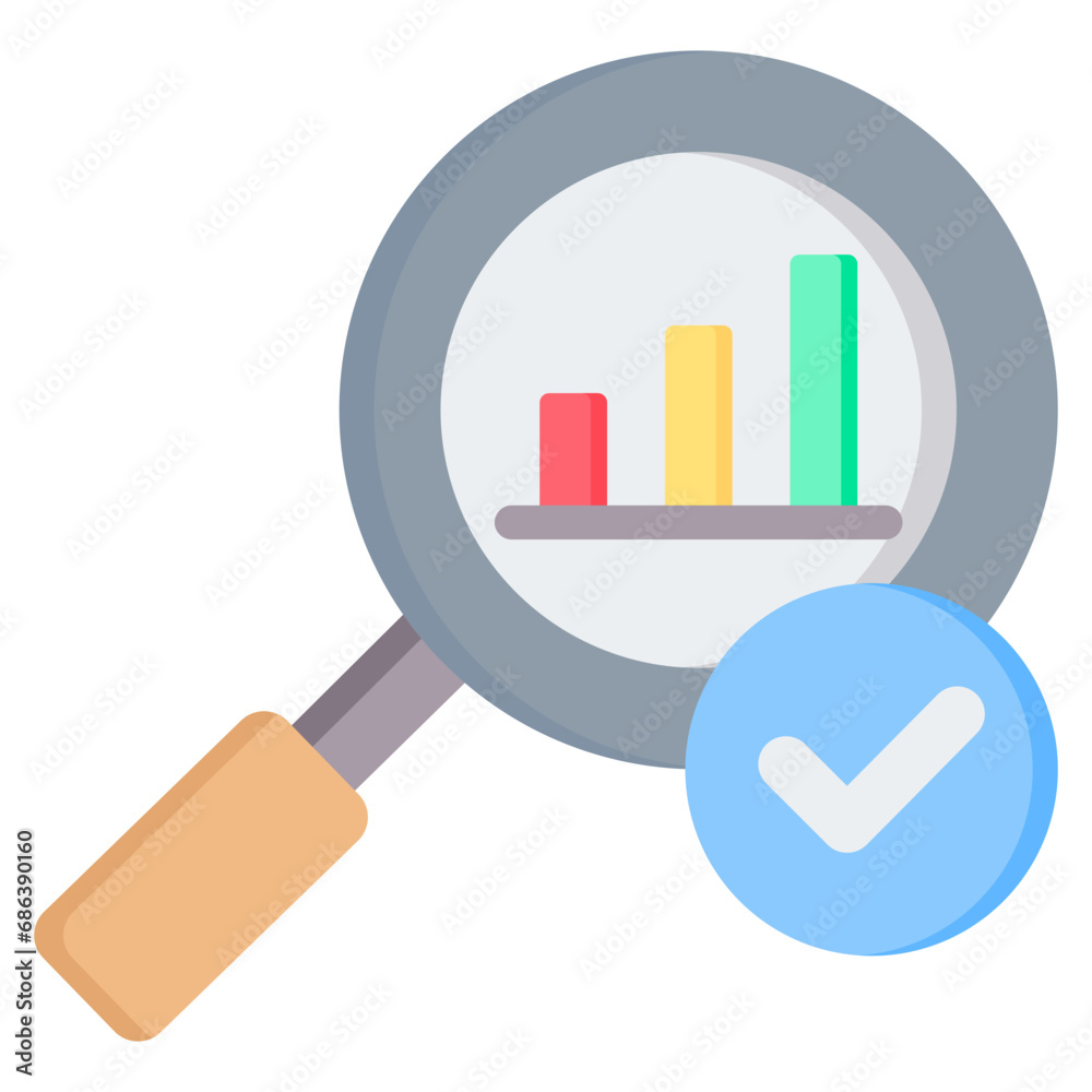 Confirmatory Data Analytic Flat Icon Confirmatory Data Analytic Flat Icon