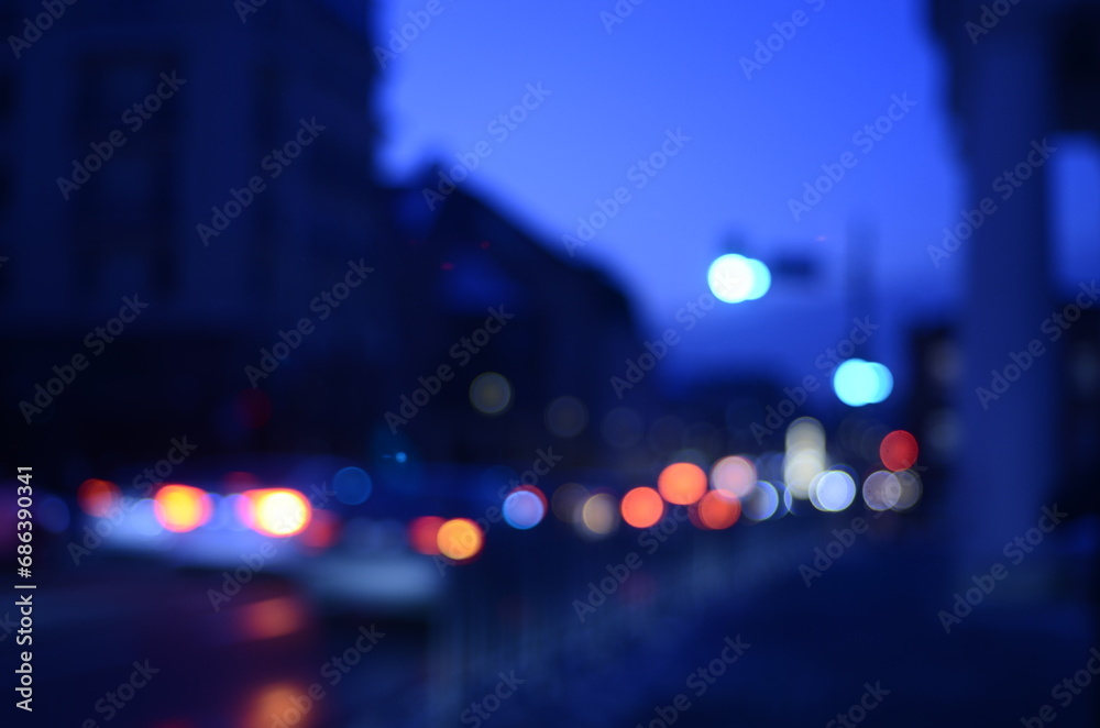 Blurred view of night city street Blurred view of night city street