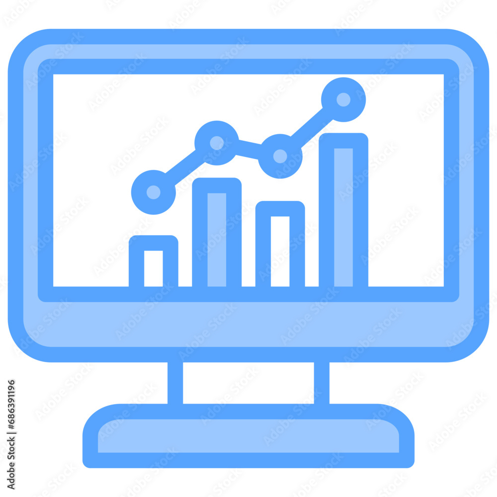 Data Visualization Blue Icon