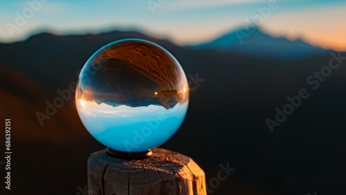Tableau sur toile Crystal ball alpine sunset shot at Mount Stubnerkogl, Bad Gastein, St
