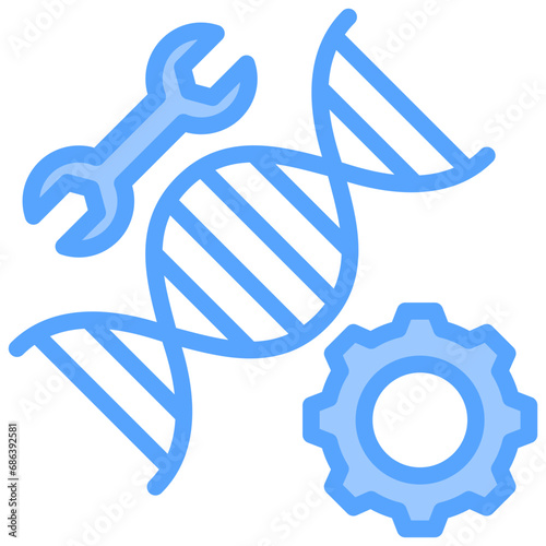 Genetic Engineering Blue Icon