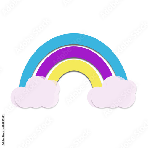 Colorful Rainbow with Soft Clouds
