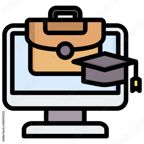 Virtual Internship Outline Color Icon
