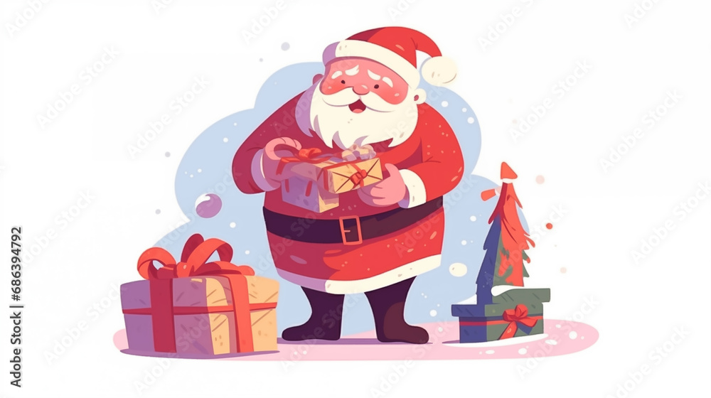 santa claus illustrated, vector santa claus illustrated, vector