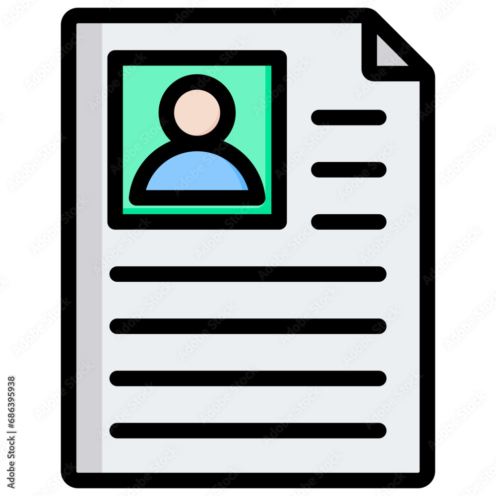Cv Outline Color Icon Cv Outline Color Icon