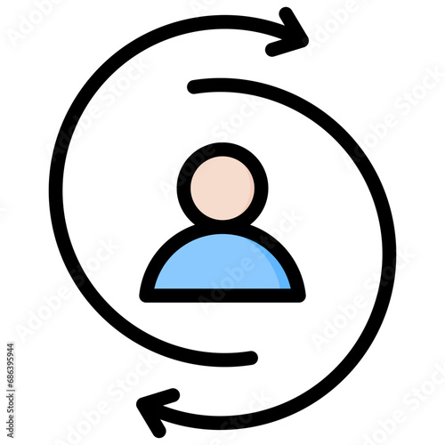 Employee Turnover Outline Color Icon