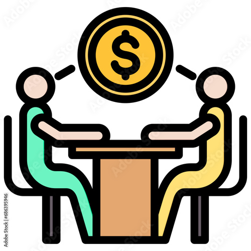Negotiation Outline Color Icon