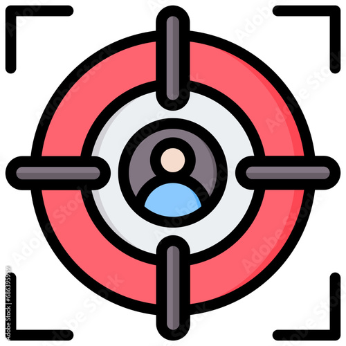 Head Hunting Outline Color Icon