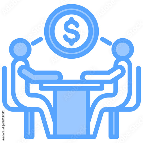 Negotiation Blue Icon