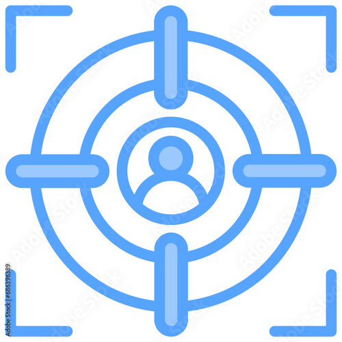 Head Hunting Blue Icon
