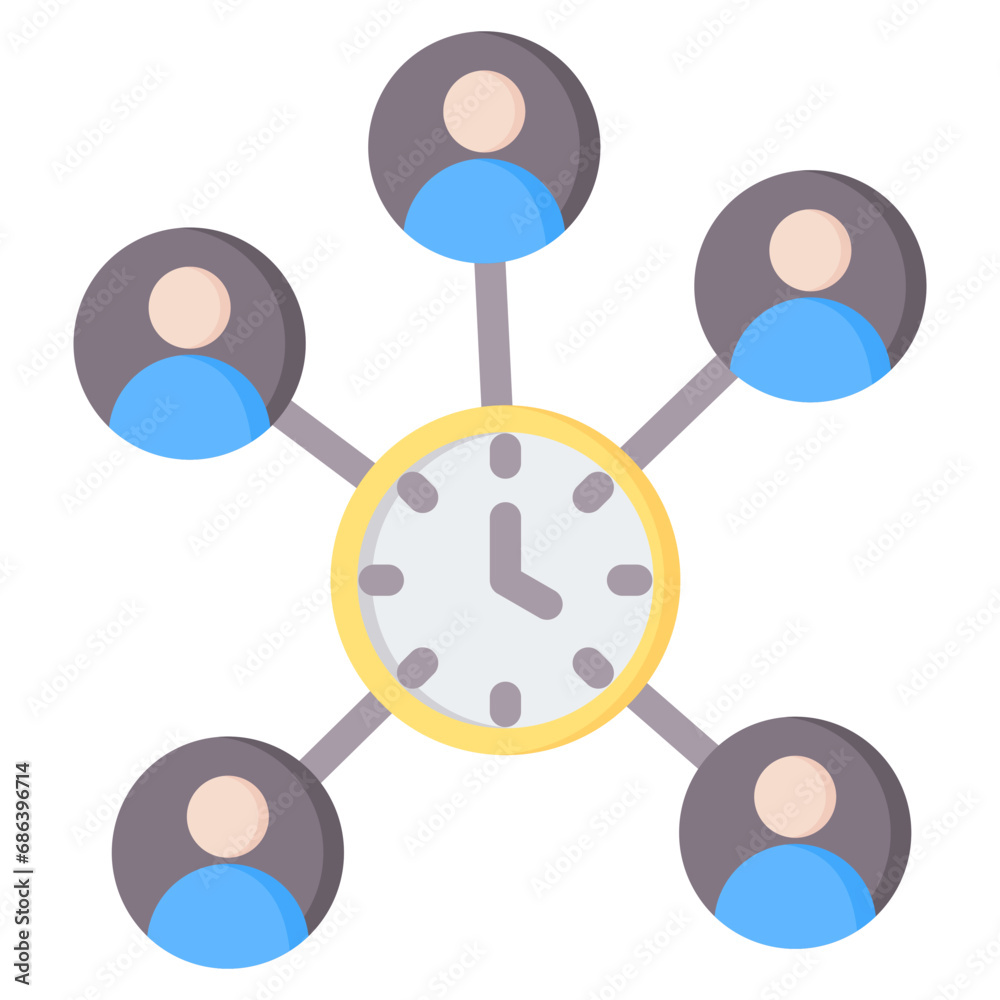 Real Time Interaction Flat Icon Real Time Interaction Flat Icon