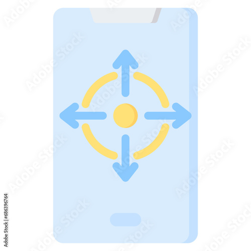 Smartphone Gyroscope Flat Icon