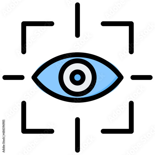 Eye Tap Outline Color Icon