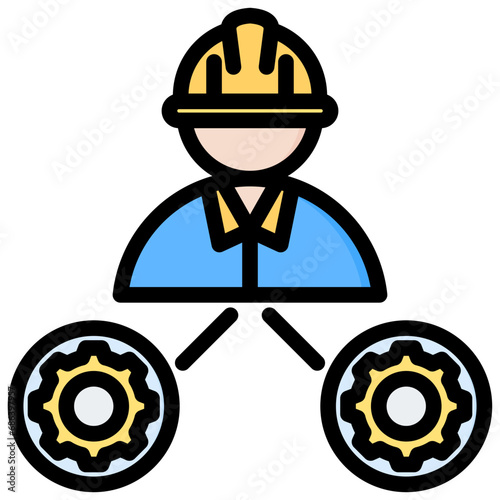 Subcontractor Outline Color Icon
