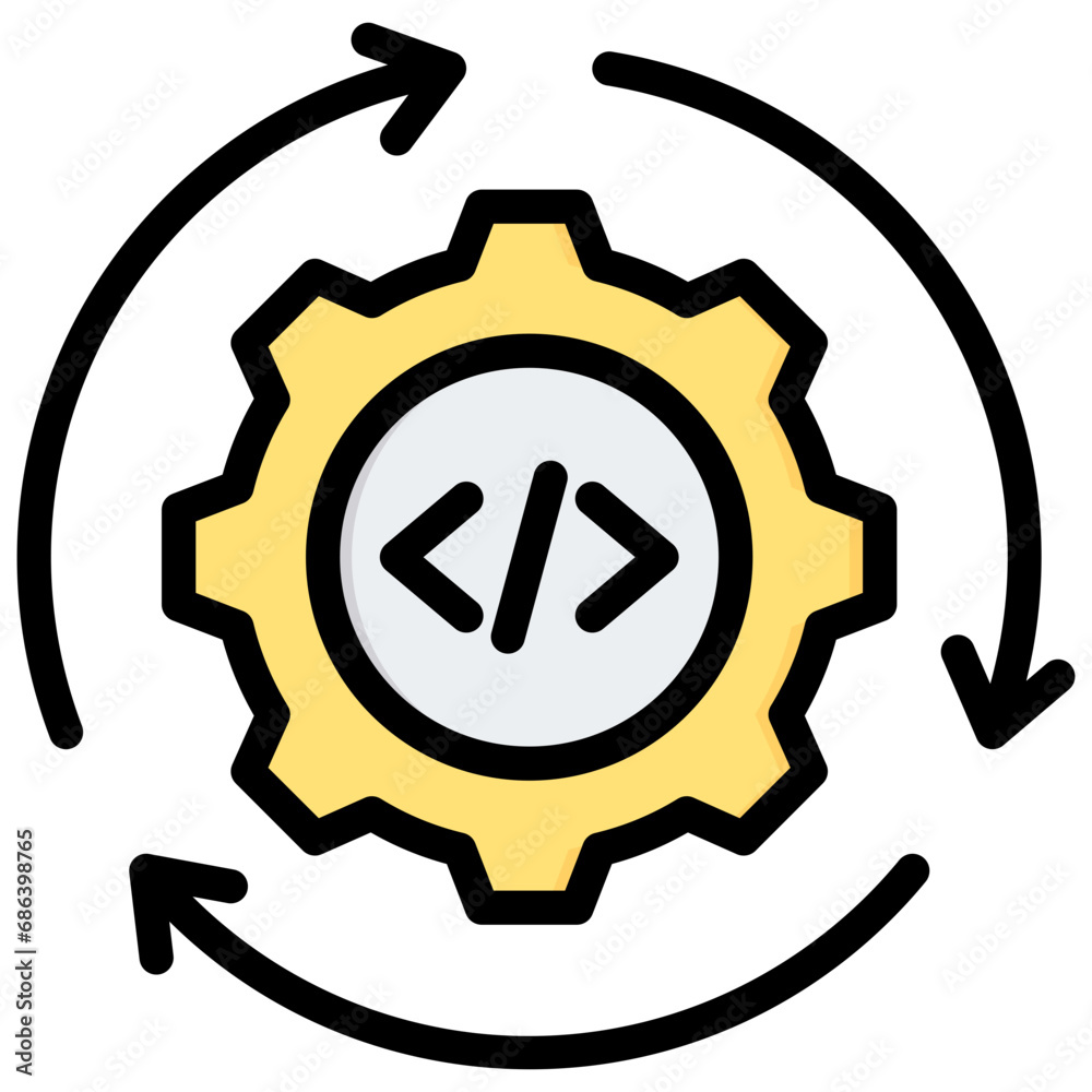 Continuous Integration Outline Color Icon Continuous Integration Outline Color Icon