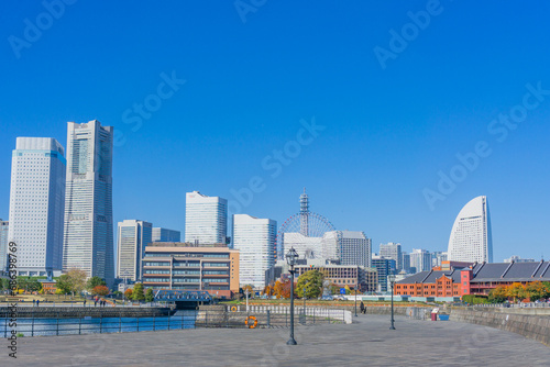 横浜 みなとみらい 都市風景