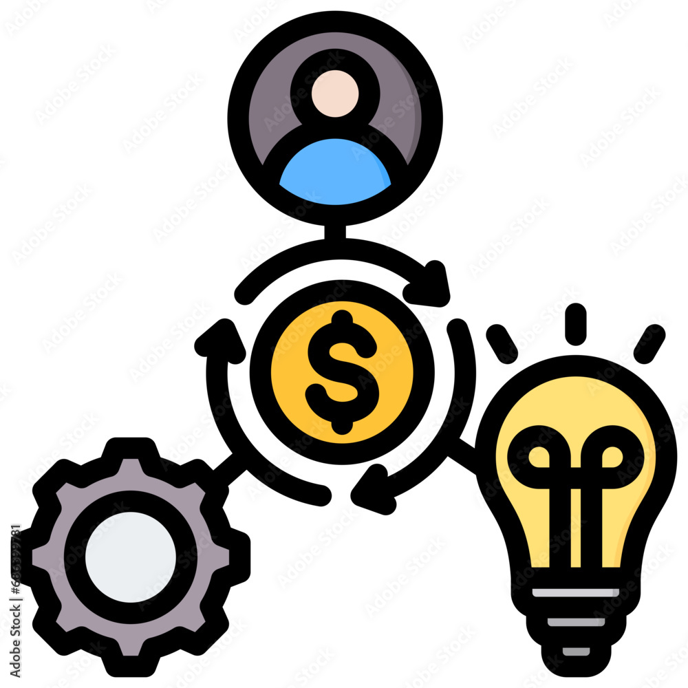 Business Model Outline Color Icon Business Model Outline Color Icon