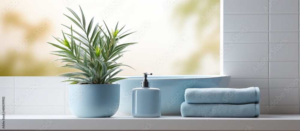Blurred bathroom background for product showcase
