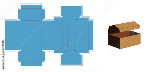 PLANTILLA CAJITA BAUL VECTORES CORTE