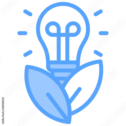 Sustainable Innovation Blue Icon