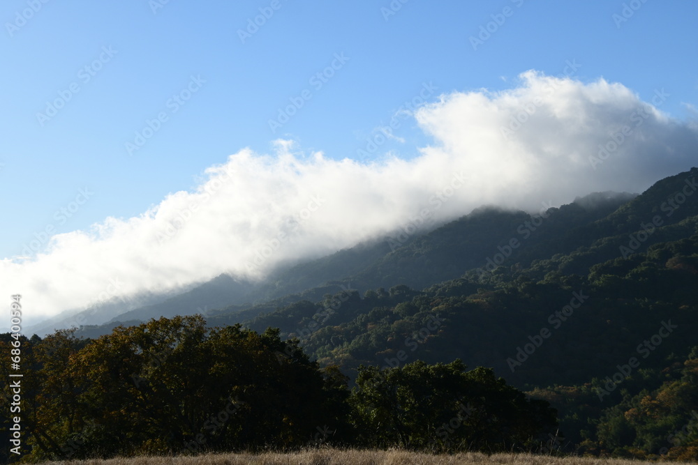 clouds over the mountains