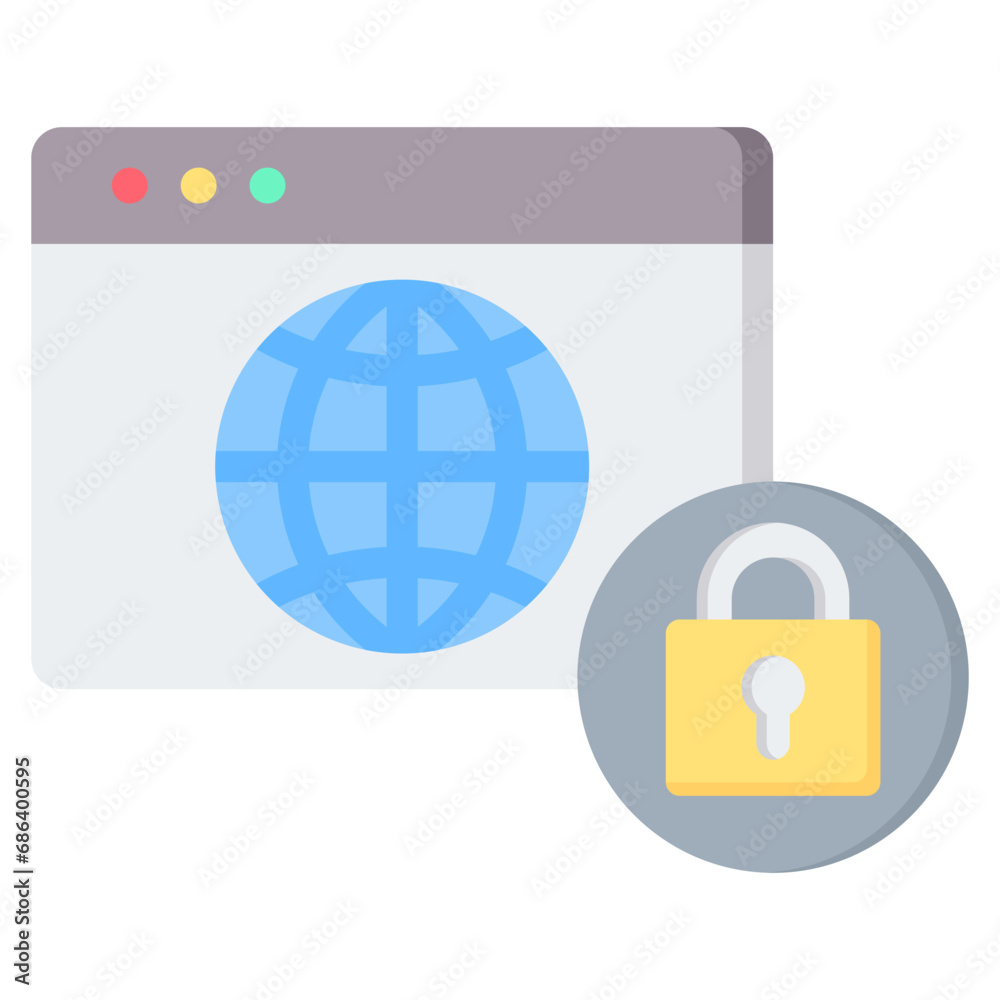 Browser Security Flat Icon Browser Security Flat Icon