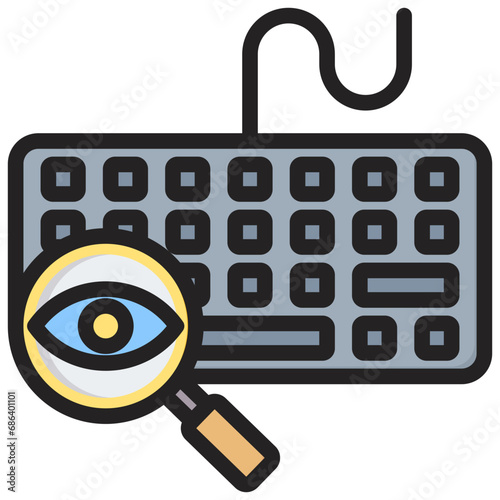 Key Logging Outline Color Icon