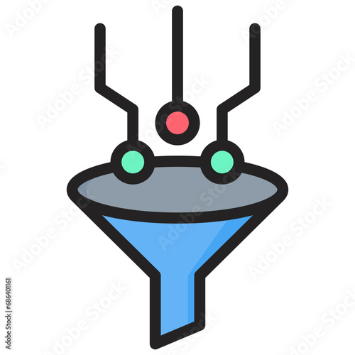 Traffic Filtering Outline Color Icon