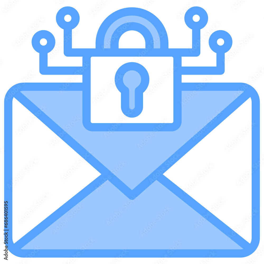 Cryptography Blue Icon Cryptography Blue Icon