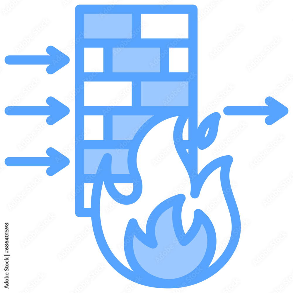 Statefull Firewall Blue Icon Statefull Firewall Blue Icon