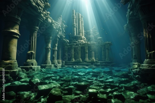 Atlantis. Lost Civilization of Atlantis.Undersea Ruins. Ruins of the Atlantis. The lost underwater city. 