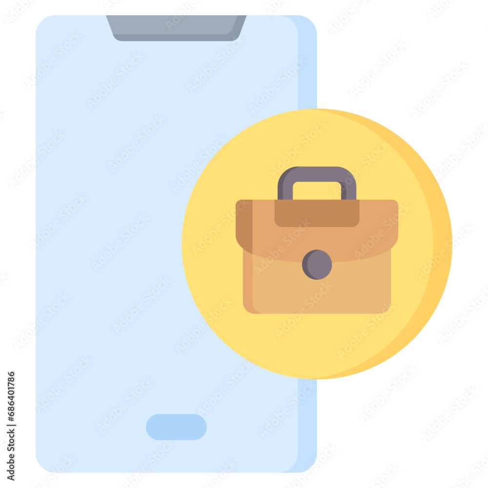 Mobile Work Flat Icon Mobile Work Flat Icon