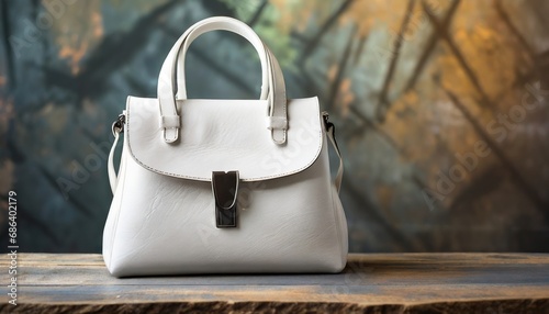 Stylish women's white bag on light © HM Design